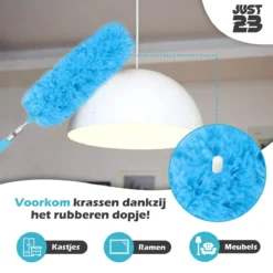 JUST23 Plumeau Uitschuifbaar Met Telescoopsteel – 60 Tot 140 Cm – Ragebol – Stoffer – Duster - Blauw - Incl. Microfiber Doek -Schoonmaakartikelen Winkel 1200x1200 35