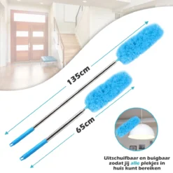 JUST23 Plumeau Uitschuifbaar Met Telescoopsteel – 60 Tot 140 Cm – Ragebol – Stoffer – Duster - Blauw - Incl. Microfiber Doek -Schoonmaakartikelen Winkel 1200x1200 37