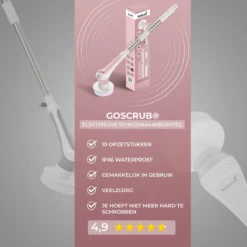 GoScrub® Elektrische Schoonmaakborstel – Elektrische Schrobber - Schrobborstel – Voor Badkamer Of Keuken – Schrobber Met Steel – Luiwagen – Polijstmachine - Roze 18 GoScrub® Elektrische Schoonmaakborstel – Elektrische Schrobber - Schrobborstel – Voor Badkamer Of Keuken – Schrobber Met Steel – Luiwagen – Polijstmachine - Roze -Schoonmaakartikelen Winkel 1200x1200 44