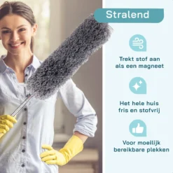 ForDig 7-Delige Plumeau Set - Duster Met Telescoopsteel Uitschuifbaar Tot 250 Cm - Inclusief Ragebol / Voegenborstel / Microvezel Doek / Chenille Borstel - Wasbaar - 360 Graden Draaibaar -Schoonmaakartikelen Winkel 1200x1200 71