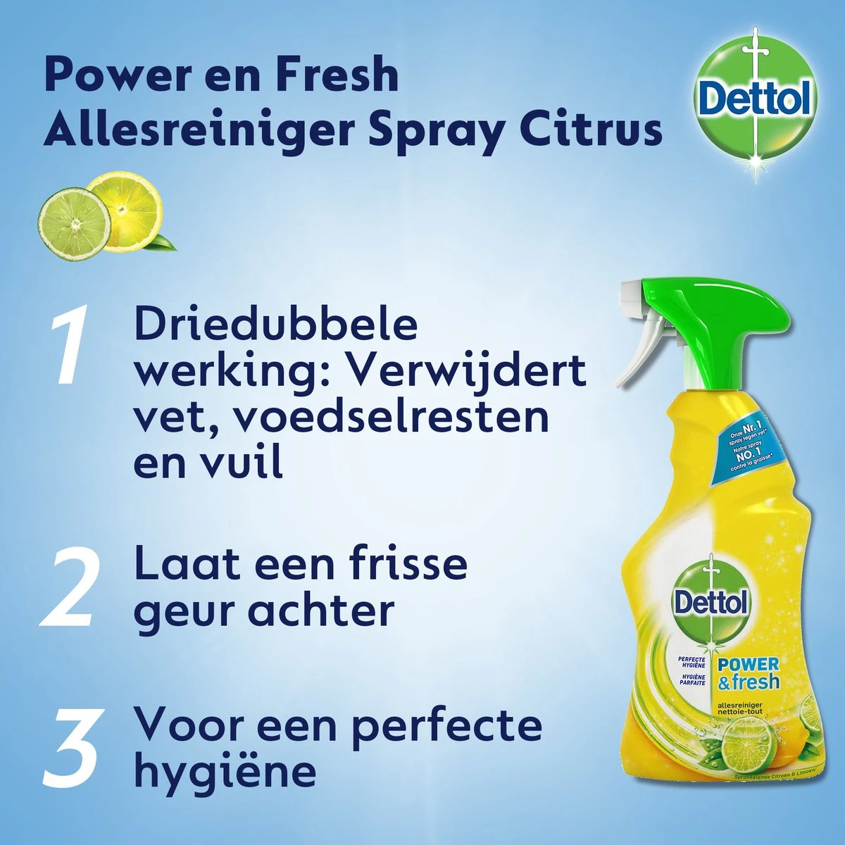Dettol - Power & Fresh - Allesreinger Spray - Citrus - 6 X 500 Ml 2 Dettol - Power & Fresh - Allesreinger Spray - Citrus - 6 X 500 Ml - Afbeelding 2