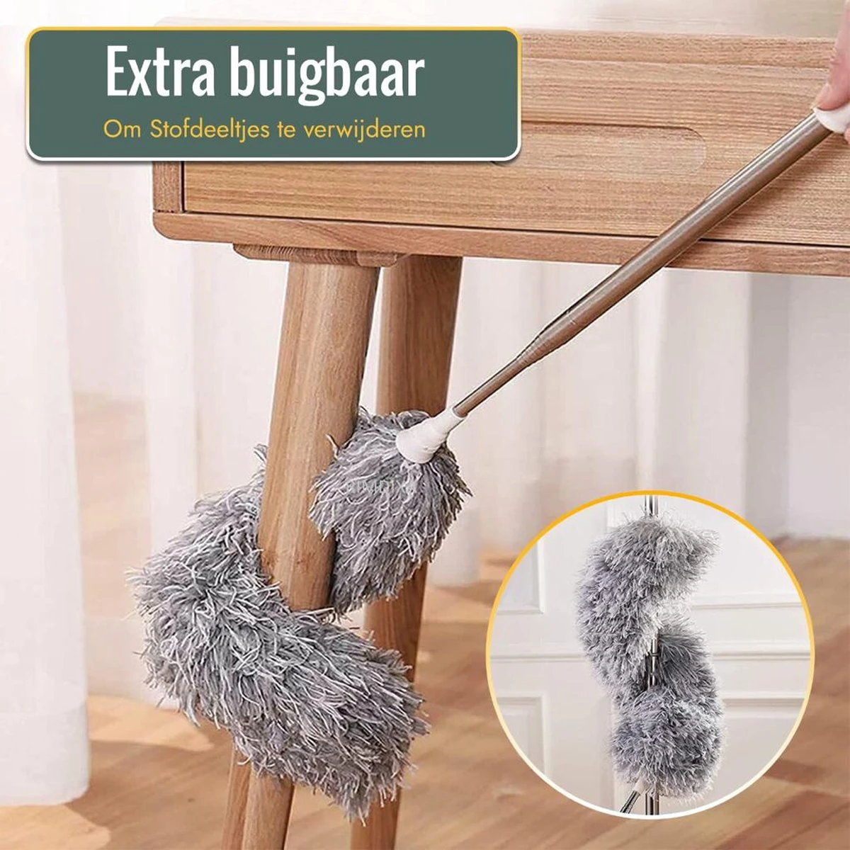 Livv Goods Telescopische Plumeau Set Met Telescoopsteel - 5 In 1 - Tot 250 Cm Uitschuifbaar - Duster - Stoffer 3 Livv Goods Telescopische Plumeau Set Met Telescoopsteel - 5 In 1 - Tot 250 Cm Uitschuifbaar - Duster - Stoffer - Afbeelding 3