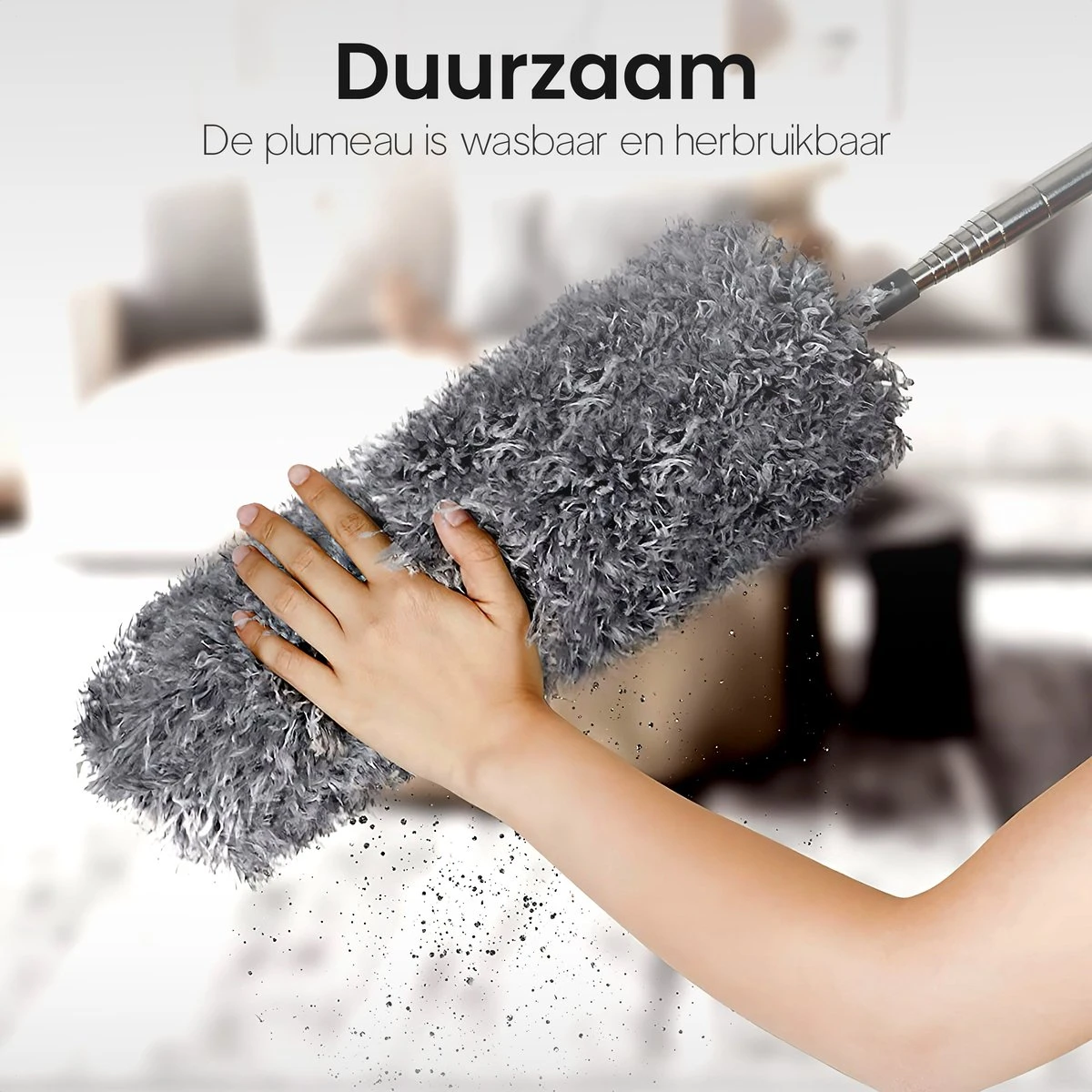 Plumeau Uitschuifbaar Tot 280cm - RVS - Telescopisch - Plumeau Met Telescoopsteel - 360° Flexibel 4 Plumeau Uitschuifbaar Tot 280cm - RVS - Telescopisch - Plumeau Met Telescoopsteel - 360° Flexibel - Afbeelding 4