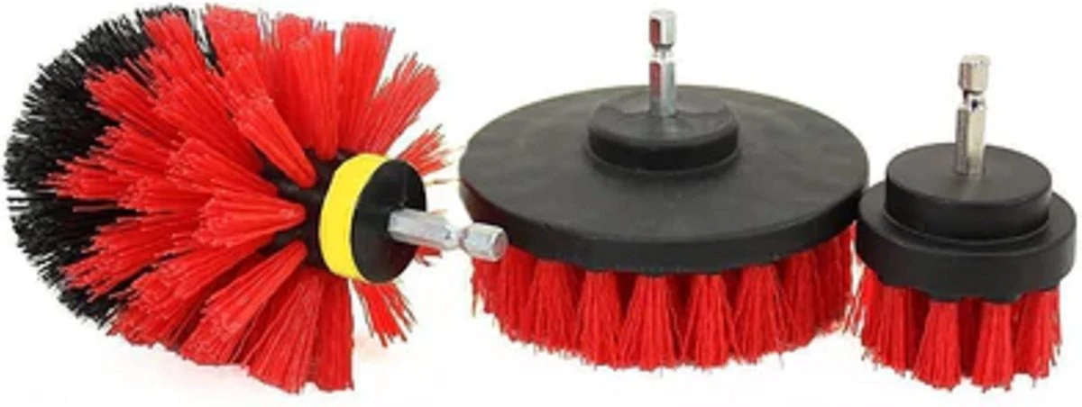 Kibani 3 Delige Borstelset Voor Boormachine - Rood - Voor Beton, Baksteen En Andere Ruwe Oppervlakken - Schrobborstel – Boorborstel – Schuurborstel - Borstel Boormachine – Schoonmaakborstel – Reinigingsborstel – Tapijtreiniger - Borstelset 1 Kibani 3 Delige Borstelset Voor Boormachine - Rood - Voor Beton, Baksteen En Andere Ruwe Oppervlakken - Schrobborstel – Boorborstel – Schuurborstel - Borstel Boormachine – Schoonmaakborstel – Reinigingsborstel – Tapijtreiniger - Borstelset