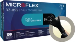 ANSELL MICROFLEX® 93-852 - Nitril Wegwerp Handschoenen, Latexvrij, Poedervrij, M, Zwart, 100 Stuks (0.12-0.15mm) -Schoonmaakartikelen Winkel 1200x680 1