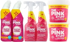 The Pink Stuff Set 6 Dlg- 2x Spray 750 Ml - 2x Toiletreinoger 750 Ml- 2x Miracle Paste 850 Gram