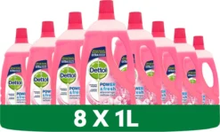 Dettol - Power & Fresh - Allesreiniger - Kersenbloesem - 8 X 1 Liter -Schoonmaakartikelen Winkel 1200x726