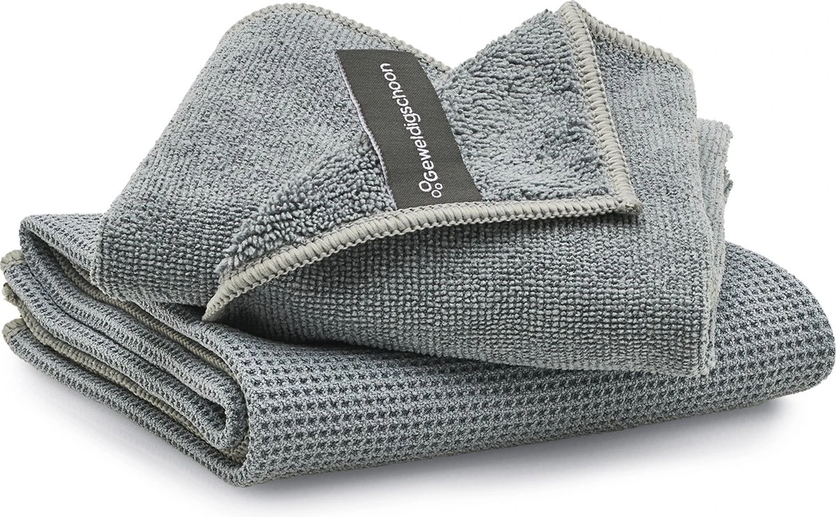 Geweldigschoon Grijze Microvezel Raamdoekenset Bestaande Uit 1 Schoonmaakdoek + 1 Droogdoek (raamdoeken, Raamset) 1 Geweldigschoon Grijze Microvezel Raamdoekenset Bestaande Uit 1 Schoonmaakdoek + 1 Droogdoek (raamdoeken, Raamset)