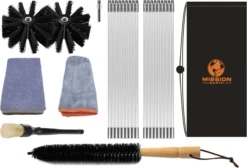 Schoorsteenveegset - 8 Meter - 2 Borstelkoppen - Professioneel - Schoorsteen Borstel - Veegkit - Haardset Voor Houtkachel - Flexibel - Schoorsteenveger - Pelletkachel Accessoires - Schoorsteen Reiniger - Geschikt Voor Boormachines