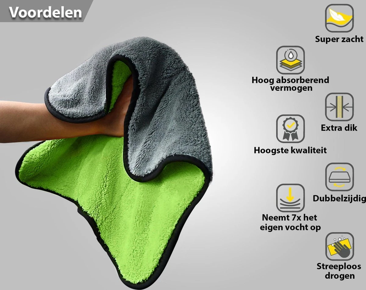 Droogdoek Auto - Badkamer - Drying Towel - Watermagneet - Microvezel - Doek - 45 X 38 Cm - Groen 3 Droogdoek Auto - Badkamer - Drying Towel - Watermagneet - Microvezel - Doek - 45 X 38 Cm - Groen - Afbeelding 3
