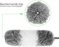 Vannons - Plumeau - Ragebol - Plumeau Uitschuifbaar Tot 245 Cm - Met Telescoopsteel - Wasbaar Microvezel - Grijs Wit -Schoonmaakartikelen Winkel 1200x958