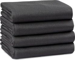 Tuiste Set Van 4, Grijs, Microvezel Microvezeldoeken, Permium Poetsdoeken, Stofdoeken, Nano Poetsdoeken, Micro Magic Magische Doeken, Multifunctionele Reinigingsdoeken, Set Van 4, 37 X 57 Cm