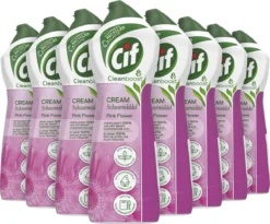 Cif CleanBoost Cream Pink Schuurmiddel - 8 X 750 Ml - Voordeelverpakking