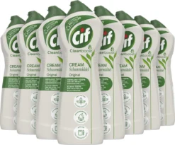 Cif CleanBoost Cream Original Schuurmiddel - 8 X 750 Ml - Voordeelverpakking