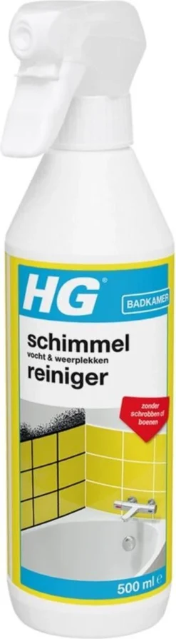 HG Schimmelreiniger - 500ml - De NR 1 Schimmelverwijderaar - Vernietigt De Hardnekkigste Schimmel - Geschikt Voor De Badkamer, Tegel-, Siliconenvoegen, Stucwerk -Schoonmaakartikelen Winkel 331x1200