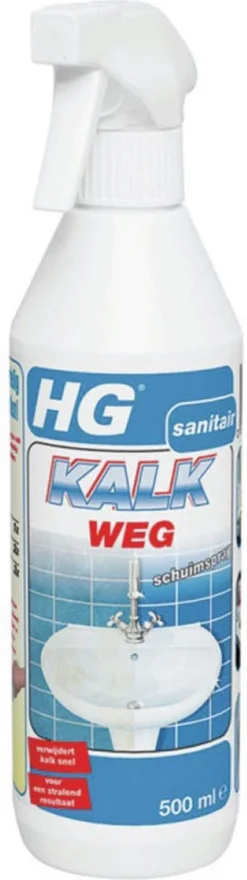 HG Kalkweg Schuimspray - 500ml - 100% Glans - Verwijdert En Voorkomt Kalk - Biologisch Afbreekbaar -Schoonmaakartikelen Winkel 337x1200