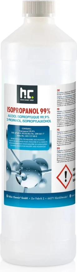Isopropyl Alcohol - Isopropanol - IPA - Isopropyl - 99,9% Zuiver - 1000ml - Inclusief Trechter 9 Isopropyl Alcohol - Isopropanol - IPA - Isopropyl - 99,9% Zuiver - 1000ml - Inclusief Trechter -Schoonmaakartikelen Winkel 341x1200