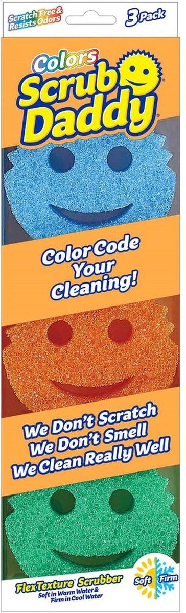 Scrub Daddy - Spons 3 Kleuren - Schoonmaak Spons 1 Scrub Daddy - Spons 3 Kleuren - Schoonmaak Spons