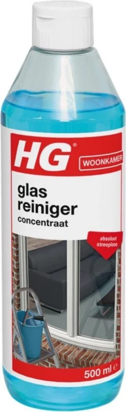 HG Glasreiniger Concentraat - 500ml - Reinigt Streeploos - De Keuze Van Professionele Glazenwassers -Schoonmaakartikelen Winkel 369x1200