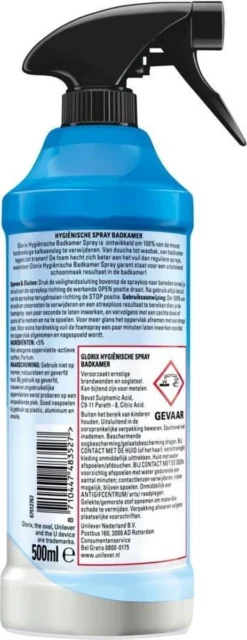 Glorix Hygiënische Badkamer Foamspray - 6 X 500 Ml - Voordeelverpakking -Schoonmaakartikelen Winkel 463x1200