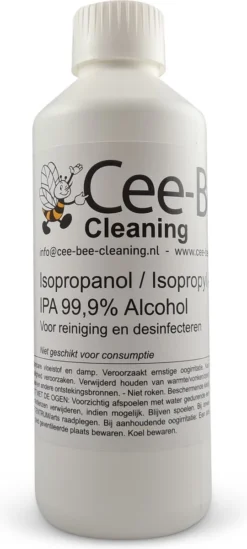 Cee-Bee Isopropanol | Isopropyl | IPA 99.9% Alcohol | 1000 Ml | 3 Flessen á 1 Liter | 3 Liter -Schoonmaakartikelen Winkel 540x1200