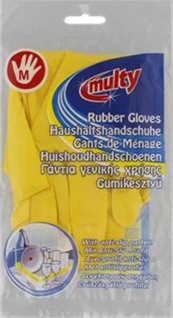 Multy Luxe Huishoudhandschoenen Maat M - Natuurlatex Met Katoenen Vlokvoering - Anti Slip - Rubberen Handschoenen - Waterdicht - Natuurlijk Latex - Maat M -Schoonmaakartikelen Winkel 653x1200