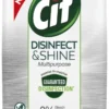 Cif Disinfect & Shine Wipes Doden 99,99% Van De Bacteriën Original Desinfecterende Schoonmaakdoekjes, Van 100% Biologisch Afbreekbaar Textiel 5 X 75 Doekjes