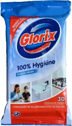 Glorix Doekjes Ocean - 100% Hygiene - 6 X 30 = 180 Vochtige Schoonmaakdoekjes 6 Glorix Doekjes Ocean - 100% Hygiene - 6 X 30 = 180 Vochtige Schoonmaakdoekjes -Schoonmaakartikelen Winkel 682x1200 2