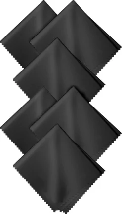 MMOBIEL 6 Pack Microfiber Reinigingsdoeken Wasbaar - 18 X 15cm - Zwart