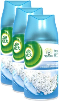 AIRWICK Freshmatic Automatische Spray Refill Frisse Linnen & Witte Bloemen Krimp - (3x250ml) 7 AIRWICK Freshmatic Automatische Spray Refill Frisse Linnen & Witte Bloemen Krimp - (3x250ml) -Schoonmaakartikelen Winkel 712x1200 1