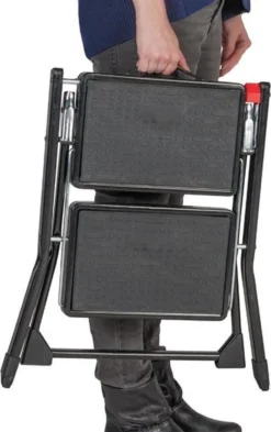 Huishoudtrap Opstapje Handy Zwart 2 Treden -Schoonmaakartikelen Winkel 754x1200 1