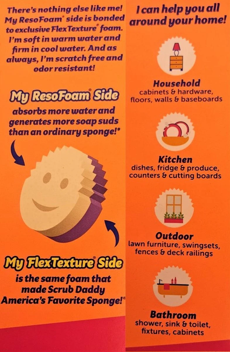 Scrub Daddy - Scrub Mommy Spons Krasvrij Dubbelzijdig Paars 3 Scrub Daddy - Scrub Mommy Spons Krasvrij Dubbelzijdig Paars - Afbeelding 3