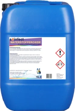 Waterstofperoxide 12% | 5L | Desinfectie - H2O2 | Waterstofperoxide Is Water Met Een Extra Zuurstof Atoom. Deze Extra Atoom Is Continu Op Zoek Naar Andere Atomen Om Zich Aan Te Binden. Hierdoor Wordt Waterstofperoxide Uiterst Oxiderend.