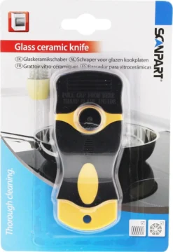 Scanpart Kookplaat Schraper - Schraapijzer - Radeermes - Voor Alle Glazen Kookplaten - Zoals Keramische Inductie En Halogeen Kookplaten - Kunststof - Vervangbaar Mesje - Krasvrij -Schoonmaakartikelen Winkel 824x1200