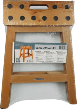 PUHLMANN - Inklapbare Kruk, JAMES, Hout, 41 Cm Hoog, Max 150 Kilo -Schoonmaakartikelen Winkel 847x1200