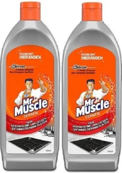 Mr. Muscle - Cera-Fix Voor Keramische - Halogeen En Inductie Kookplaten - Kookplaatreiniger - 2 X 200 Ml