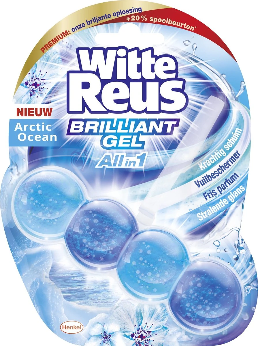 Witte Reus Brilliant Gel Allin1 Toiletblok - Arctic Ocean - WC Blokjes Voordeelverpakking - 11 Stuks 2 Witte Reus Brilliant Gel Allin1 Toiletblok - Arctic Ocean - WC Blokjes Voordeelverpakking - 11 Stuks - Afbeelding 2