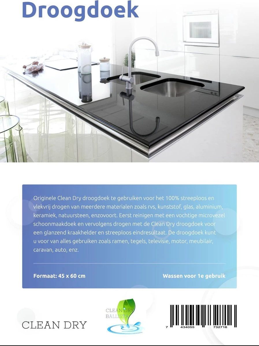 Merkloos Clean Dry Ramenset Raamdoeken Origineel 45 X 60 Blauw/Geel 7 Merkloos Clean Dry Ramenset Raamdoeken Origineel 45 X 60 Blauw/Geel - Afbeelding 7