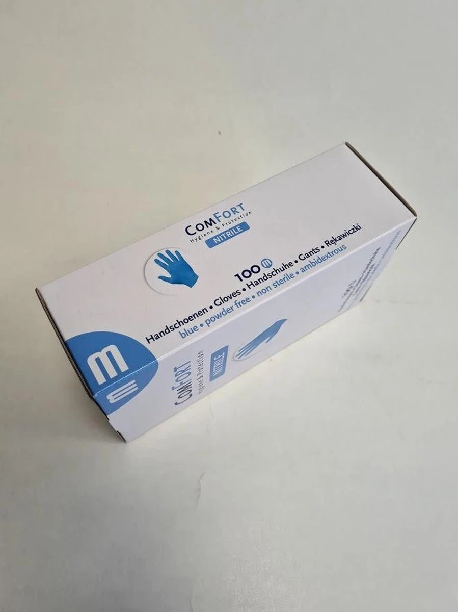 Merkloos Comfort Nitril Wegwerp Handschoenen - Poedervrij - Blauw - Maat M - 100 Stuks 1 Merkloos Comfort Nitril Wegwerp Handschoenen - Poedervrij - Blauw - Maat M - 100 Stuks