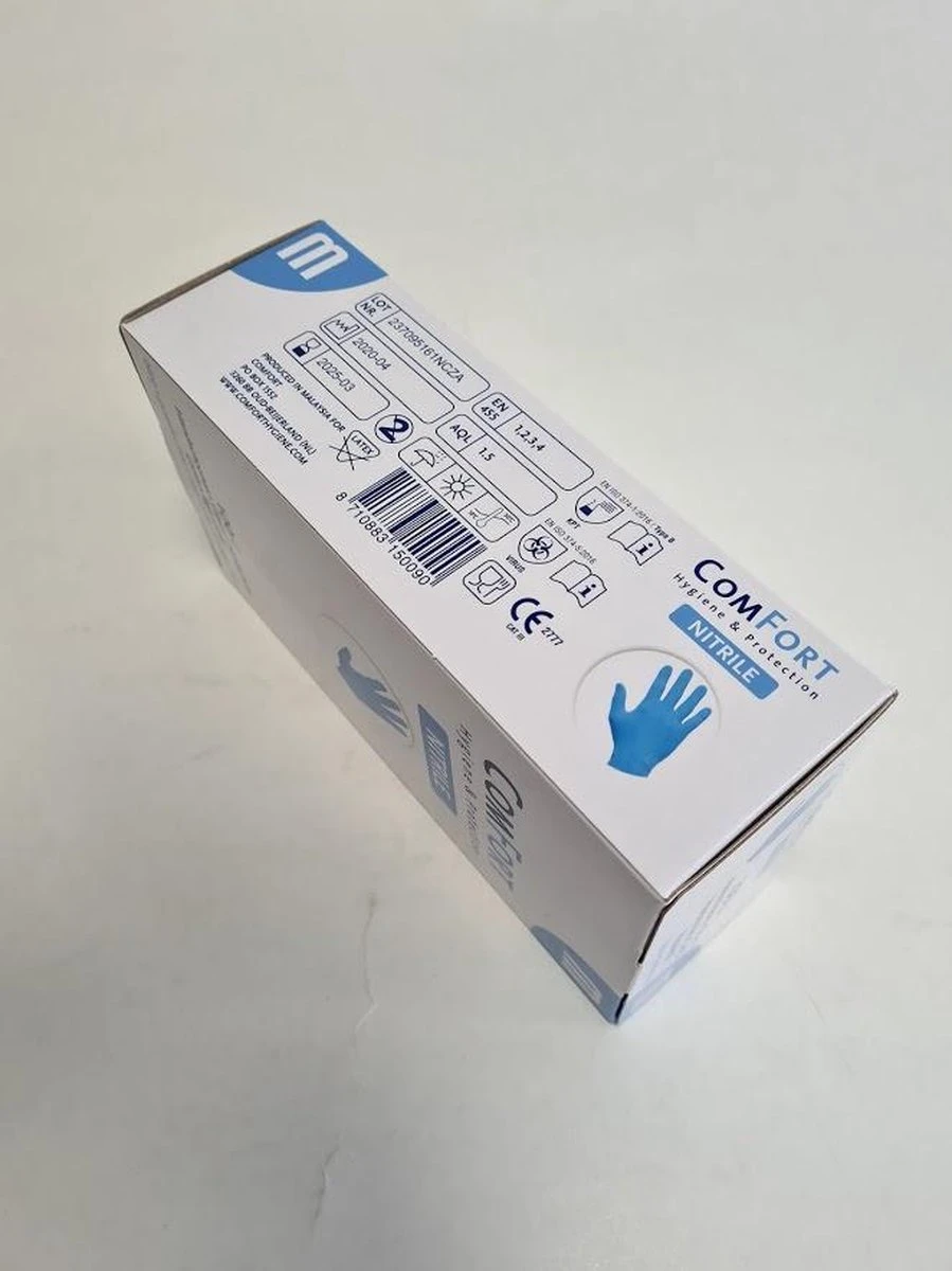 Merkloos Comfort Nitril Wegwerp Handschoenen - Poedervrij - Blauw - Maat M - 100 Stuks 2 Merkloos Comfort Nitril Wegwerp Handschoenen - Poedervrij - Blauw - Maat M - 100 Stuks - Afbeelding 2