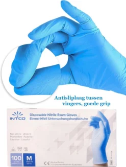 Intco Nitril Handschoenen - 100 Stuks Nitrile Wegwerp Handschoenen - Poedervrij, Latexvrij - Onderzoekshandschoenen - Maat: S - Blauw 13 Intco Nitril Handschoenen - 100 Stuks Nitrile Wegwerp Handschoenen - Poedervrij, Latexvrij - Onderzoekshandschoenen - Maat: S - Blauw -Schoonmaakartikelen Winkel 907x1200 2