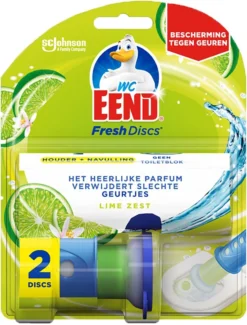 WC Eend Houder Fresh Discs Lime Zest + 3 X 6 Discs Navulling -Schoonmaakartikelen Winkel 913x1200 2
