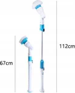 Merkloos Elektrische Schoonmaakborstel - Draadloos - 3 Opzetstukken - Oplaadbaar - Schrobber - Poetsmachine - Schoonmaak Middelen - Schoonmaak Borstel - Schrobborstel - Badkamer / Keuken - Poetsmachine - Polijstmachine - Reinigingsborstel -Schoonmaakartikelen Winkel 970x1200