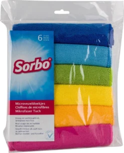 Sorbo Microvezeldoek - 6 Stuks - Assorti -Schoonmaakartikelen Winkel 972x1200